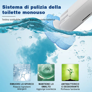 Spazzolino per WC monouso con testina in spugna