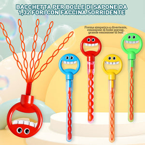 Simpatica bacchetta magica a 32 fori con volto sorridente