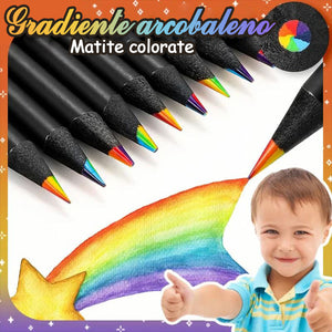 Divertenti matite colorate con gradiente arcobaleno