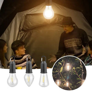Lampadina retrò ricaricabile di tipo C sospesa da campeggio all'aperto