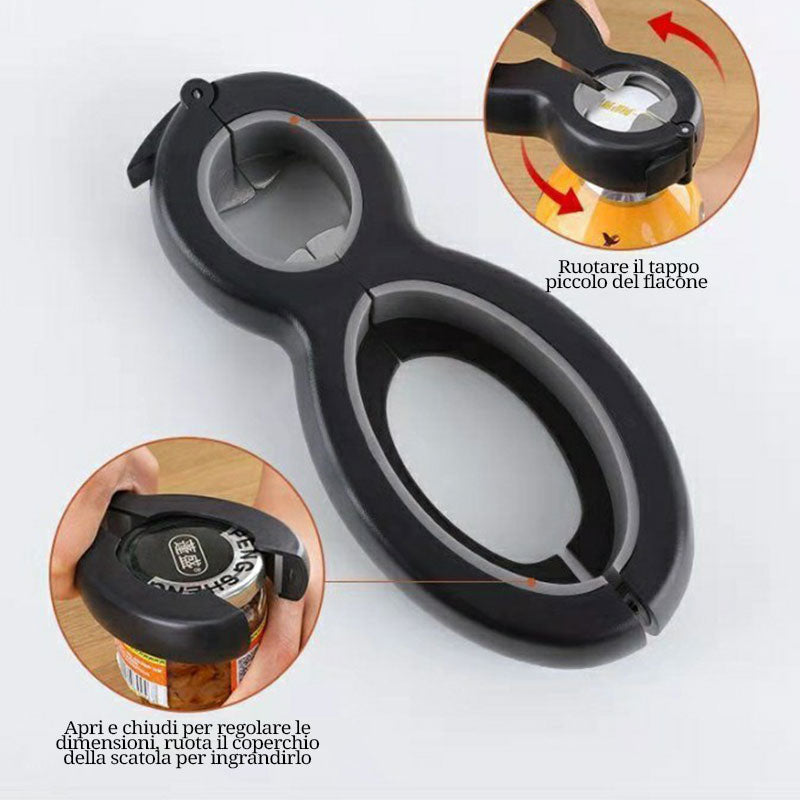 Gefu 12410 Apribottiglie Multifunzione In Acciaio Inox – Aprilattine E Aprivasetti Fino A 63 Mm