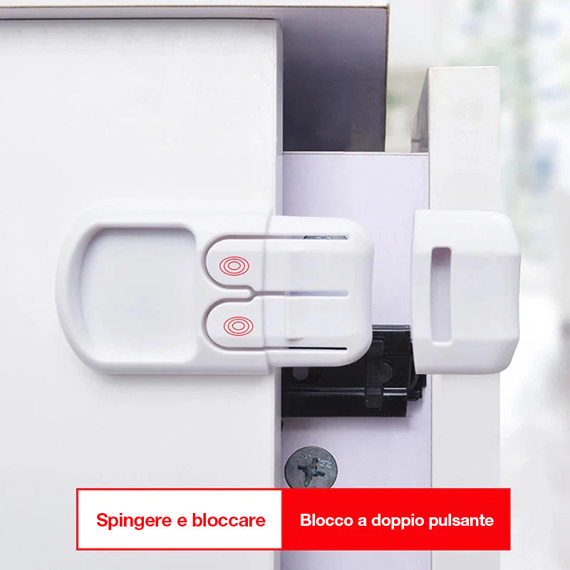 Blocchi Sicurezza Per Bambini - 8 Serrature Adesive Per Cassetti, Armadi E Frigoriferi, Bianco E Nero - 5