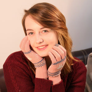 Guanto touchscreen lavorato a maglia stampato Elk Snowflake