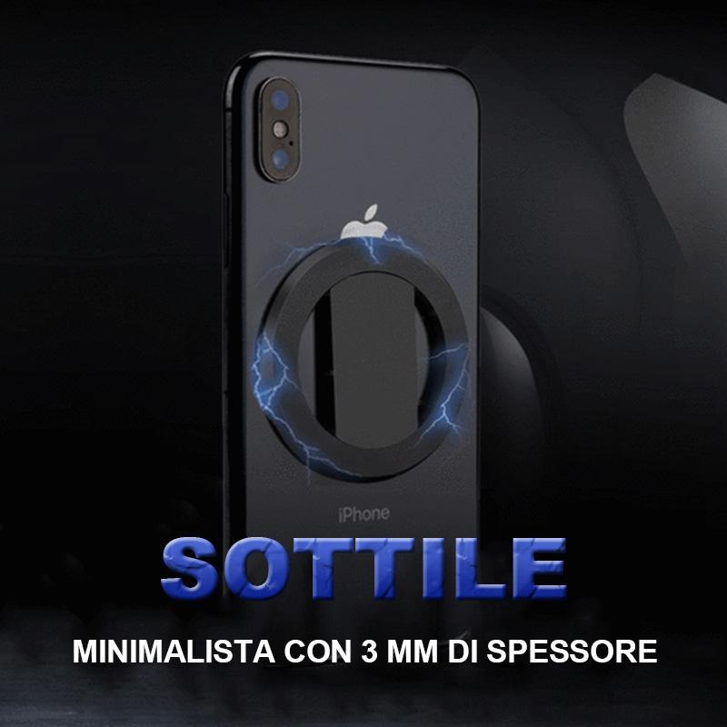 Lampa 72500 Porta Cellulare Magnetico Per Auto, Bordo In Alluminio, Supporto Universale, Colore Nero - 2