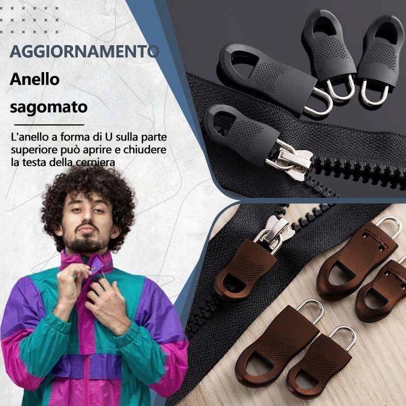 Set 6 Linguette Cerniera In Acciaio Inossidabile Pssopp - Color Bronzo, Lunghezza 4,7 Cm, Per Valigie, Giacche, Zaini, Stivali