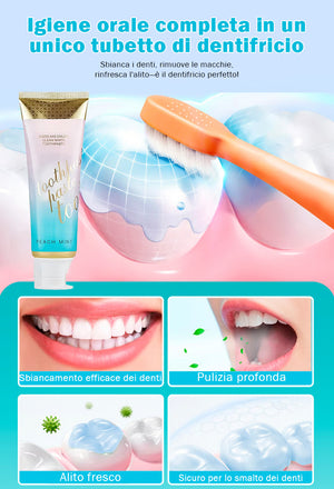 Dentifricio sbiancante colorato