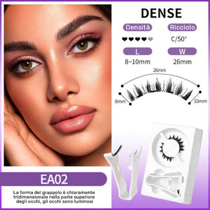Ciglia magnetiche riutilizzabili con applicatore