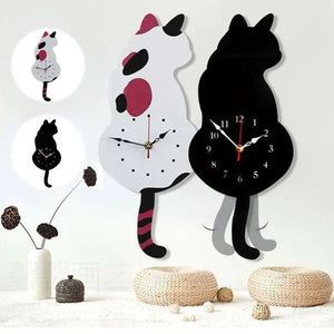 Orologio da parete Nordic Cat Wagging Tail