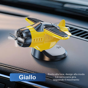 Ornamenti rotanti a forma di aereo alimentati ad energia solare per accessori da cruscotto per interni auto