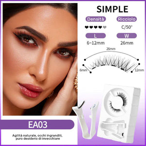 Ciglia magnetiche riutilizzabili con applicatore