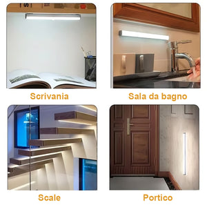 🔥Luce LED ricaricabile magnetica con sensore intelligente senza perforazione💡