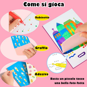 Set di cartoline creative Rainbow Scratch Art per bambini
