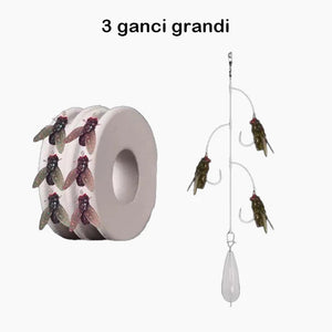 Set per la pesca a mosca artificiale con ami multipli