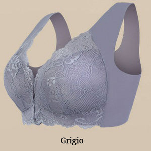 Reggiseno in pizzo traspirante con bottoni frontali