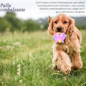 Giocattolo per animali domestici con palla da salto luminosa