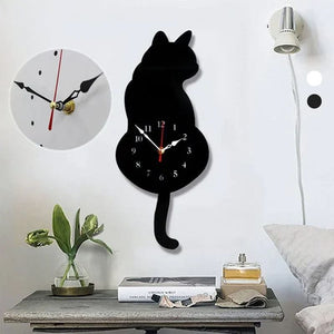 Orologio da parete Nordic Cat Wagging Tail