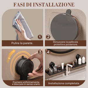 Mensola da bagno con ventosa in noce