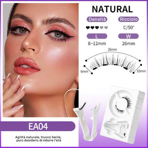 Ciglia magnetiche riutilizzabili con applicatore