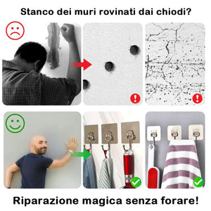 Ganci adesivi da parete resistenti - Montaggio senza chiodi per cucina, bagno e ufficio!