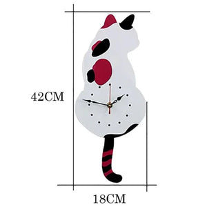 Orologio da parete Nordic Cat Wagging Tail