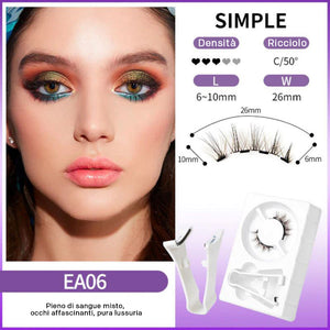 Ciglia magnetiche riutilizzabili con applicatore