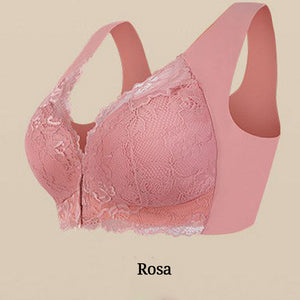 Reggiseno in pizzo traspirante con bottoni frontali