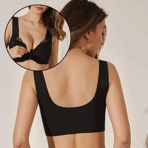 Reggiseno in pizzo traspirante con bottoni frontali