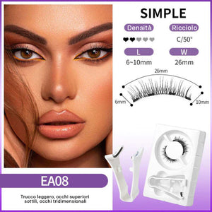 Ciglia magnetiche riutilizzabili con applicatore