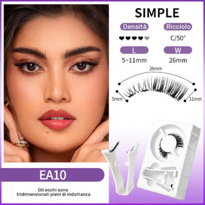 Ciglia magnetiche riutilizzabili con applicatore