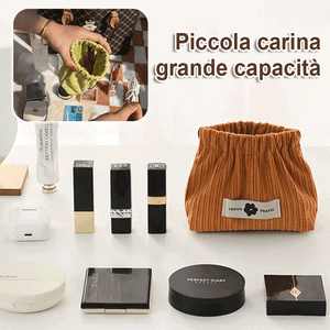 Borsa portaoggetti elastica in velluto a coste