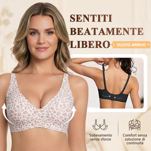 Reggiseno comodo con stampa leopardata da donna