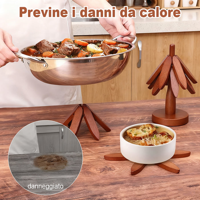 Tovagliette e sottobicchieri in legno naturale di alta qualità e resistenti al calore