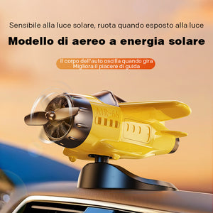 Ornamenti rotanti a forma di aereo alimentati ad energia solare per accessori da cruscotto per interni auto