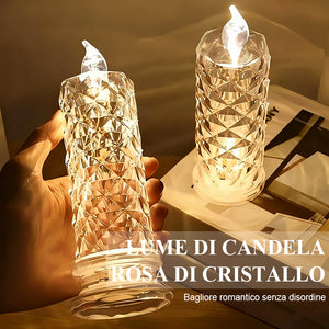 ✨ Portacandele a forma di rosa di cristallo- fascino romantico senza essere disordinato
