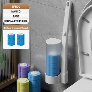 Spazzolino per WC monouso con testina in spugna