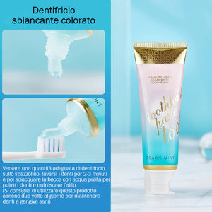 Dentifricio sbiancante colorato