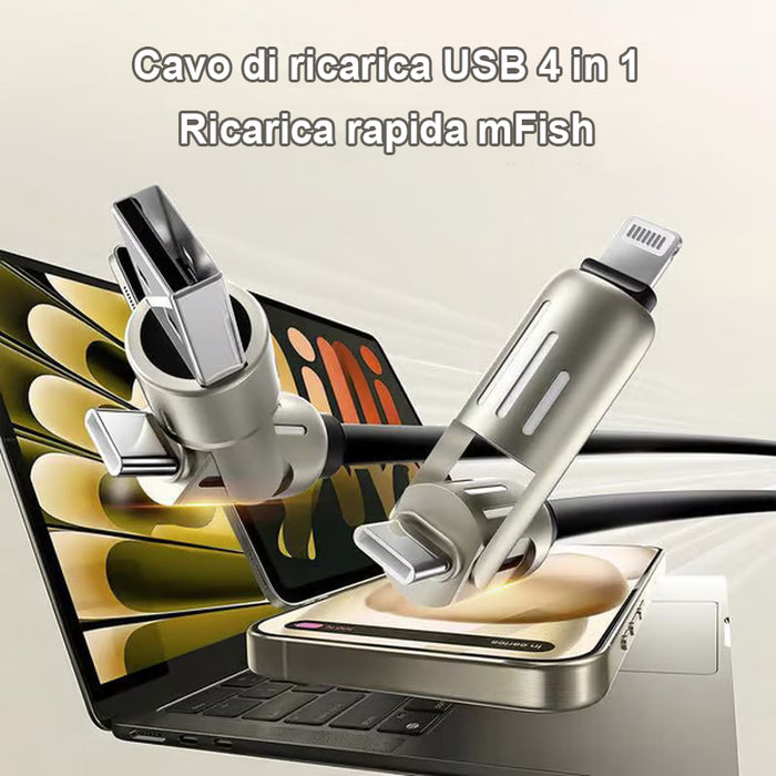 🔥Cavo di ricarica USB 4 in 1 Ricarica rapida MAX 240 W🔥