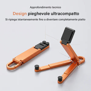 Mini portachiavi con supporto per telefono in lega di alluminio – Supporto da scrivania pieghevole