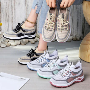 Scarpe casual da donna con lacci bassi in rete