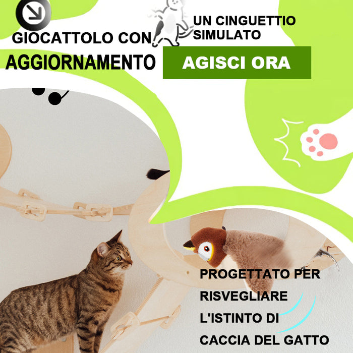 Giocattolo elettrico per gatti con ali battenti