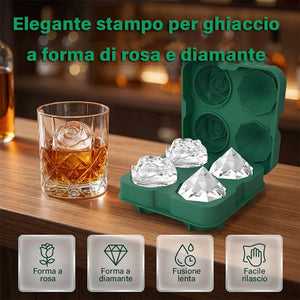 Vaschetta per cubetti di ghiaccio in silicone a facile estrazione