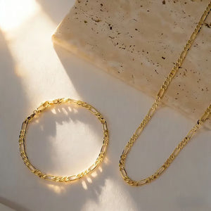 Set di due gioielli in oro 18 carati: bracciale e collana