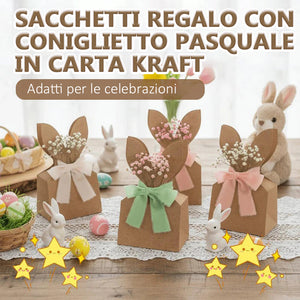 Graziosa borsa tote con motivo a orecchie di coniglietto pasquale