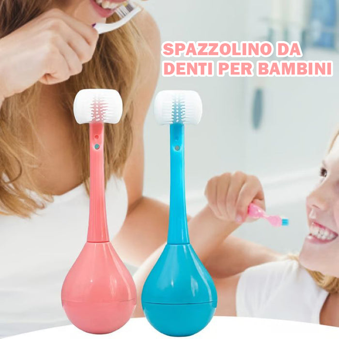 Spazzolino da denti per bambini a tre lati