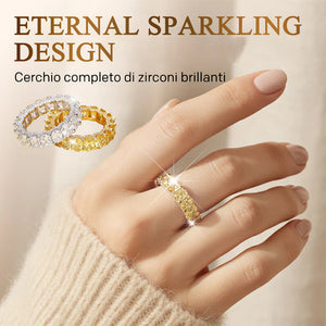 Anello con zirconi cubici scintillanti