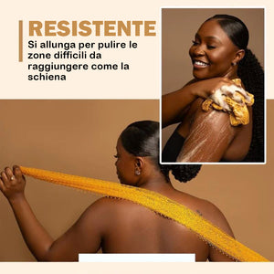 Asciugamano da bagno esfoliante africano in rete elastica