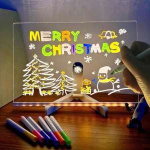Set di lavagna da disegno trasparente luminosa cancellabile fai da te