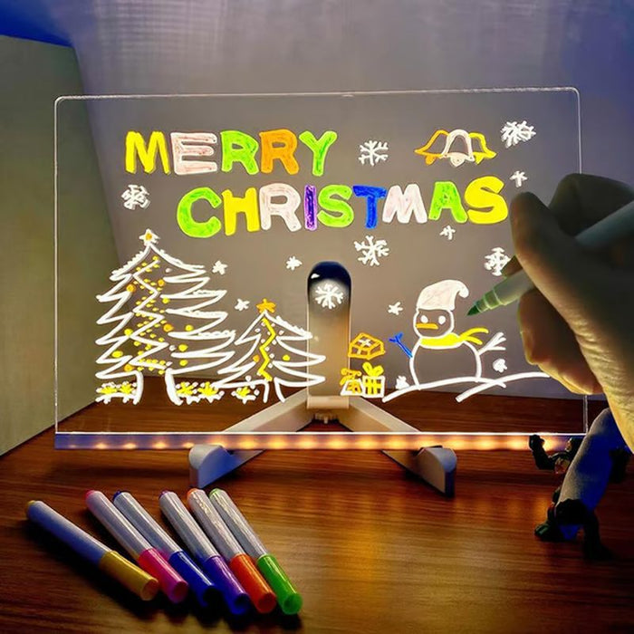 Set di lavagna da disegno trasparente luminosa cancellabile fai da te