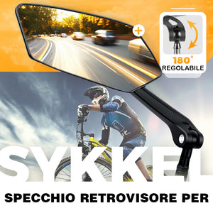 Specchietto retrovisore girevole e regolabile a 360° per bicicletta