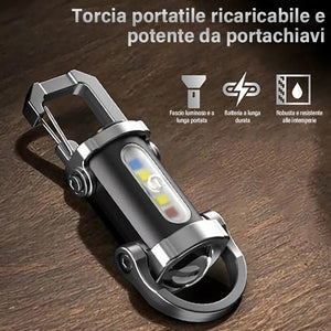 Torcia portachiavi portatile multifunzionale